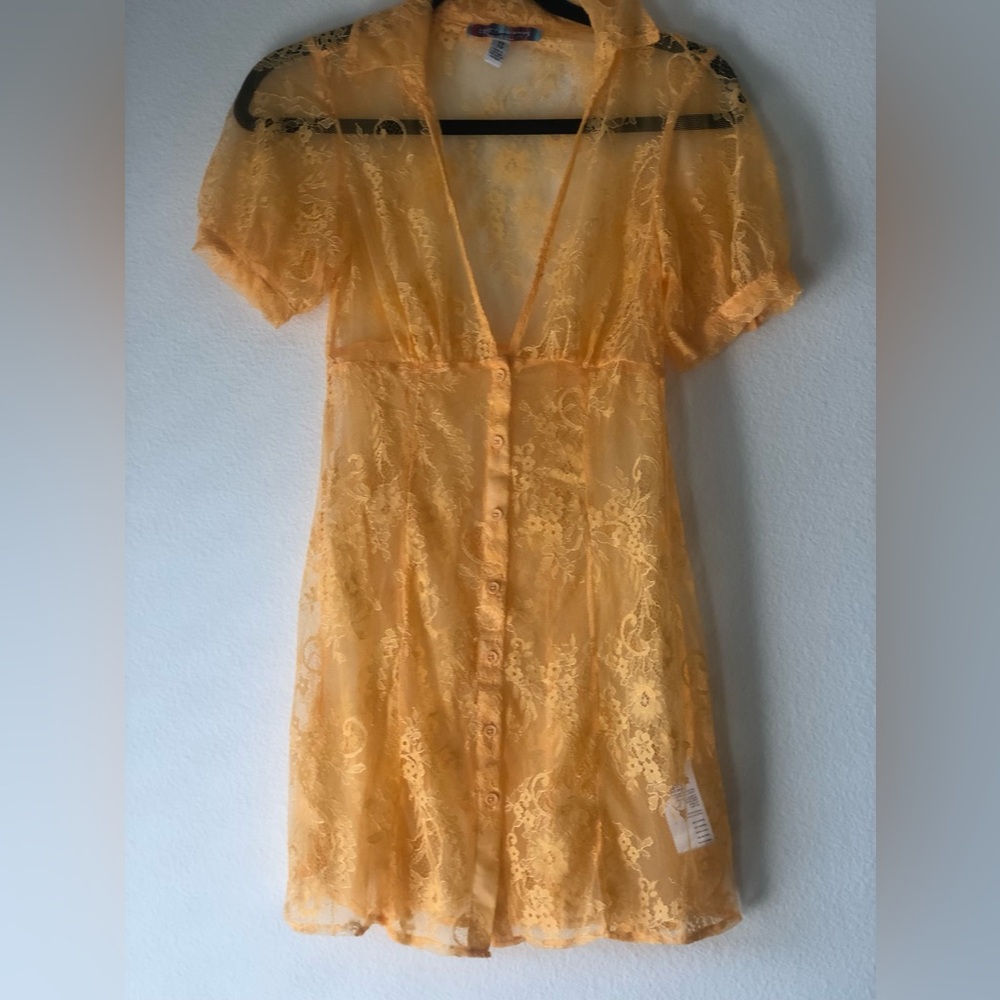 Sheer Lace Button-Down Dress SOLD